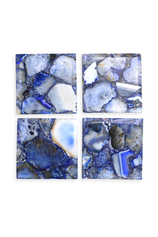 Blue Agate Coasters Set