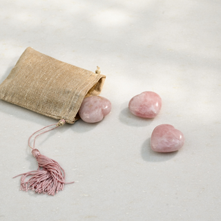 Heart-Shaped Rose Quartz Palm Stone