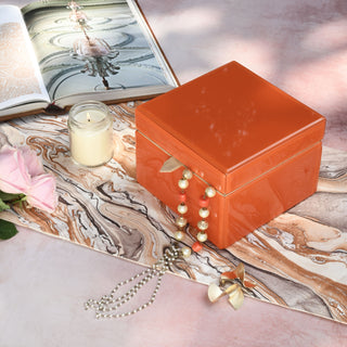 Orange Glass Jewellery Box