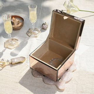 Rose Gold Glass Jewellery Box