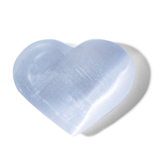 Selenite Heart Palm Stone