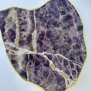 Amethyst Cheese Platter Board With Gold Trim